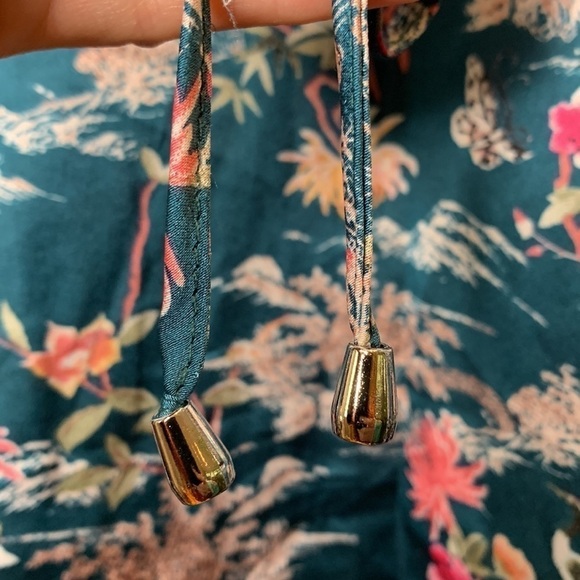 Jaase | Boho Weekend Beach Balloon Sleeve Asian Print V-Neck Tunic Dress NWT S - Picture 6 of 17